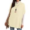 imageGRECERELLE Women Turtleneck Oversized Knit Batwing Sleeveless Loose High Low Hem Side Slit Pullover Sweater11 Cream White