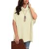 imageGRECERELLE Women Turtleneck Oversized Knit Batwing Sleeveless Loose High Low Hem Side Slit Pullover Sweater11 Cream White