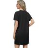 imageGRECERELLE Womens 2025 Casual Summer Shirt Dress Loose Round Neck Mini WrinkleFree Sundress with PocketBlack