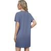 imageGRECERELLE Womens 2025 Casual Summer Shirt Dress Loose Round Neck Mini WrinkleFree Sundress with PocketDenim Blue