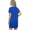 imageGRECERELLE Womens 2025 Casual Summer Shirt Dress Loose Round Neck Mini WrinkleFree Sundress with PocketRoyal Blue