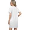 imageGRECERELLE Womens 2025 Casual Summer Shirt Dress Loose Round Neck Mini WrinkleFree Sundress with PocketWhite