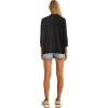 imageGRECERELLE Womens 34 Sleeve Summer Cardigan Lightweight Casual OpenFront Cropped Shrug Sweaters for Women01solidblack