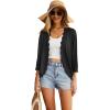 imageGRECERELLE Womens 34 Sleeve Summer Cardigan Lightweight Casual OpenFront Cropped Shrug Sweaters for Women01solidblack