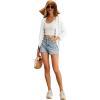 imageGRECERELLE Womens 34 Sleeve Summer Cardigan Lightweight Casual OpenFront Cropped Shrug Sweaters for Women01solidwhite