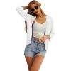 imageGRECERELLE Womens 34 Sleeve Summer Cardigan Lightweight Casual OpenFront Cropped Shrug Sweaters for Women01solidwhite