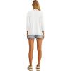 imageGRECERELLE Womens 34 Sleeve Summer Cardigan Lightweight Casual OpenFront Cropped Shrug Sweaters for Women01solidwhite