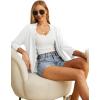 imageGRECERELLE Womens 34 Sleeve Summer Cardigan Lightweight Casual OpenFront Cropped Shrug Sweaters for Women01solidwhite