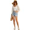 imageGRECERELLE Womens 34 Sleeve Summer Cardigan Lightweight Casual OpenFront Cropped Shrug Sweaters for Women02 Solidapricot