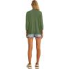 imageGRECERELLE Womens 34 Sleeve Summer Cardigan Lightweight Casual OpenFront Cropped Shrug Sweaters for WomenArmy Green
