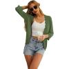 imageGRECERELLE Womens 34 Sleeve Summer Cardigan Lightweight Casual OpenFront Cropped Shrug Sweaters for WomenArmy Green