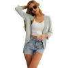 imageGRECERELLE Womens 34 Sleeve Summer Cardigan Lightweight Casual OpenFront Cropped Shrug Sweaters for WomenBean Green