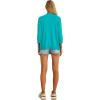 imageGRECERELLE Womens 34 Sleeve Summer Cardigan Lightweight Casual OpenFront Cropped Shrug Sweaters for WomenCyan
