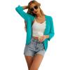 imageGRECERELLE Womens 34 Sleeve Summer Cardigan Lightweight Casual OpenFront Cropped Shrug Sweaters for WomenCyan