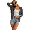 imageGRECERELLE Womens 34 Sleeve Summer Cardigan Lightweight Casual OpenFront Cropped Shrug Sweaters for WomenDark Gray