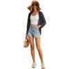 imageGRECERELLE Womens 34 Sleeve Summer Cardigan Lightweight Casual OpenFront Cropped Shrug Sweaters for WomenDark Gray