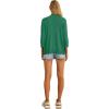 imageGRECERELLE Womens 34 Sleeve Summer Cardigan Lightweight Casual OpenFront Cropped Shrug Sweaters for WomenDark Green