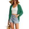 imageGRECERELLE Womens 34 Sleeve Summer Cardigan Lightweight Casual OpenFront Cropped Shrug Sweaters for WomenDark Green