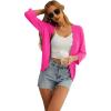 imageGRECERELLE Womens 34 Sleeve Summer Cardigan Lightweight Casual OpenFront Cropped Shrug Sweaters for WomenHot Pink