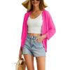 imageGRECERELLE Womens 34 Sleeve Summer Cardigan Lightweight Casual OpenFront Cropped Shrug Sweaters for WomenHot Pink