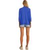 imageGRECERELLE Womens 34 Sleeve Summer Cardigan Lightweight Casual OpenFront Cropped Shrug Sweaters for WomenRoyal Blue