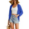 imageGRECERELLE Womens 34 Sleeve Summer Cardigan Lightweight Casual OpenFront Cropped Shrug Sweaters for WomenRoyal Blue