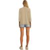 imageGRECERELLE Womens 34 Sleeve Summer Cardigan Lightweight Casual OpenFront Cropped Shrug Sweaters for WomenSolidkhaki