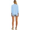 imageGRECERELLE Womens 34 Sleeve Summer Cardigan Lightweight Casual OpenFront Cropped Shrug Sweaters for WomenSolidlight Blue
