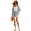 imageGRECERELLE Womens 34 Sleeve Summer Cardigan Lightweight Casual OpenFront Cropped Shrug Sweaters for WomenSolidlight Gray