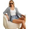 imageGRECERELLE Womens 34 Sleeve Summer Cardigan Lightweight Casual OpenFront Cropped Shrug Sweaters for WomenSolidlight Gray