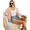 imageGRECERELLE Womens 34 Sleeve Summer Cardigan Lightweight Casual OpenFront Cropped Shrug Sweaters for WomenSolidlight Pink