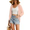 imageGRECERELLE Womens 34 Sleeve Summer Cardigan Lightweight Casual OpenFront Cropped Shrug Sweaters for WomenSolidlight Pink
