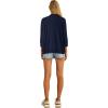 imageGRECERELLE Womens 34 Sleeve Summer Cardigan Lightweight Casual OpenFront Cropped Shrug Sweaters for WomenSolidnavy Blue