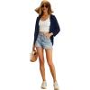 imageGRECERELLE Womens 34 Sleeve Summer Cardigan Lightweight Casual OpenFront Cropped Shrug Sweaters for WomenSolidnavy Blue