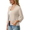 imageGRECERELLE Womens 34 Sleeve Summer Lightweight Knit Cropped Shrugs Cardigan SweaterApricot