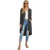 imageGRECERELLE Womens Cardigans Lightweight 2025 Long Sleeve Button Down Duster Casual Long Cardigan Outerwear with PocketsDark Gray