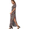 imageGRECERELLE Womens Casual Loose Pocket Long Dress Short Sleeve Split Maxi DressesBlack Daffodil