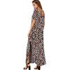 imageGRECERELLE Womens Casual Loose Pocket Long Dress Short Sleeve Split Maxi DressesBlack Daffodil