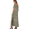 imageGRECERELLE Womens Casual Loose Pocket Long Dress Short Sleeve Split Maxi DressesBlack Yellow