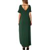 imageGRECERELLE Womens Casual Loose Pocket Long Dress Short Sleeve Split Maxi DressesDark Green