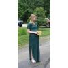 imageGRECERELLE Womens Casual Loose Pocket Long Dress Short Sleeve Split Maxi DressesDark Green