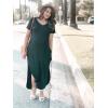 imageGRECERELLE Womens Casual Loose Pocket Long Dress Short Sleeve Split Maxi DressesDark Green