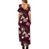 imageGRECERELLE Womens Casual Loose Pocket Long Dress Short Sleeve Split Maxi DressesFp Wine Red