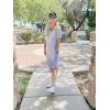 imageGRECERELLE Womens Casual Loose Pocket Long Dress Short Sleeve Split Maxi DressesGray