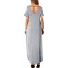 imageGRECERELLE Womens Casual Loose Pocket Long Dress Short Sleeve Split Maxi DressesGray