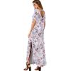 imageGRECERELLE Womens Casual Loose Pocket Long Dress Short Sleeve Split Maxi DressesGray Azalea