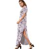 imageGRECERELLE Womens Casual Loose Pocket Long Dress Short Sleeve Split Maxi DressesGray Azalea