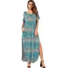 imageGRECERELLE Womens Casual Loose Pocket Long Dress Short Sleeve Split Maxi DressesGreen Khaki
