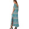 imageGRECERELLE Womens Casual Loose Pocket Long Dress Short Sleeve Split Maxi DressesGreen Khaki