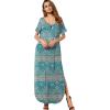 imageGRECERELLE Womens Casual Loose Pocket Long Dress Short Sleeve Split Maxi DressesGreen Khaki